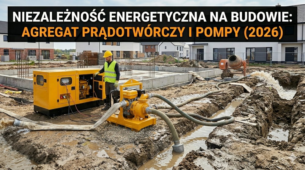 Niezależność energetyczna na budowie: Agregat prądotwórczy i pompy – co wybrać, żeby nie stanąć w miejscu
